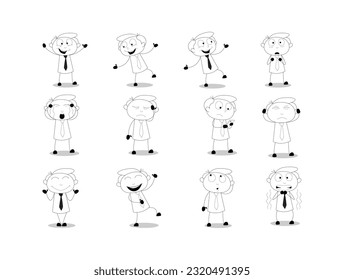 cartoon character Vector icon. Productive Workflow Organization - Concept illustrations. Collection of scenes with people organizing and improving their workflow and workplace