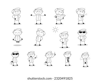 cartoon character Vector icon. Productive Workflow Organization - Concept illustrations. Collection of scenes with people organizing and improving their workflow and workplace