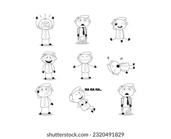 cartoon character Vector icon. Productive Workflow Organization - Concept illustrations. Collection of scenes with people organizing and improving their workflow and workplace