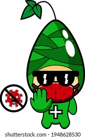 cartoon character vector illustration
Bamboo shoot mascot stops the virus