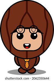 cartoon character vector illustration of cute businessman nutmeg spice mascot costume character