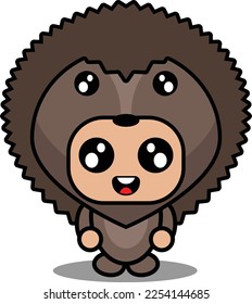 cartoon character vector illustration of cute hadgehog animal mascot costume