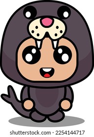 cartoon character vector illustration of cute seals animal mascot costume