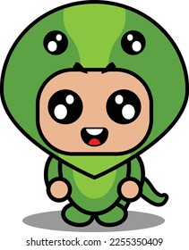 cartoon character vector illustration of cute snake animal mascot costume