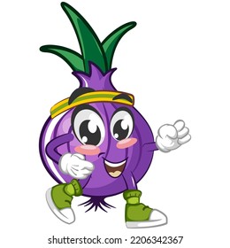 cartoon character vector illustration of jogging onion