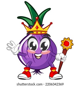 cartoon character vector illustration of king onion