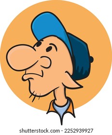 
Dibujo vectorial de caricatura de un trabajador con sombrero. Perfecto para las mascotas de reparto, como los mensajeros, etc.