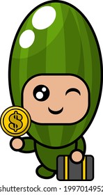 cartoon character vector mascot costume vegetable cucumber business