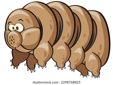 cartoon character vector tardigrade water bear moss piglet illustration