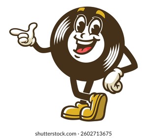Cartoon character Vinyl record with an idea