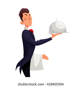 Cartoon character of Waiter vector illustration