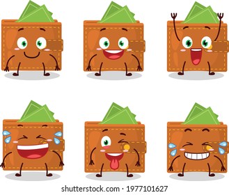 Cartoon character of wallet with smile expression