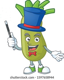 Cartoon character of wasabi performance as a Magician