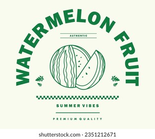 cartoon character of watermelon fruit Graphic Design for T shirt Street Wear and Urban Style