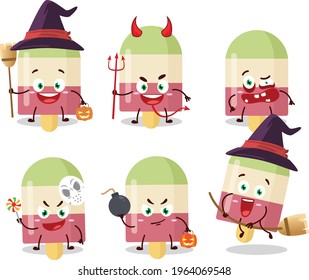 Cartoon character of watermelon ice cream with various circus shows