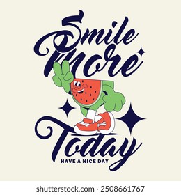 Cartoon character watermelon slice for t shirt printing