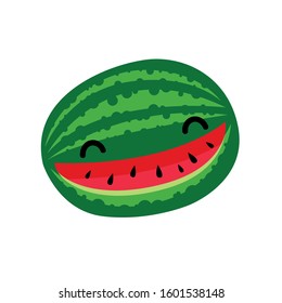 cartoon character watermelon smiling. vector illustration