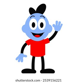  Cartoon Character Waving Hand 
Fun and Playful Graphic Design