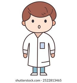 A cartoon character wearing a lab coat, representing a scientist or medical professional.