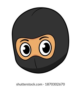 Cartoon Character Wearing Ski Mask Illustration