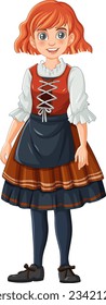 A cartoon character wearing a traditional German Bavarian outfit