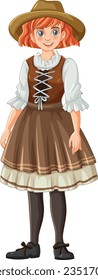 A cartoon character wearing a traditional German Bavarian outfit