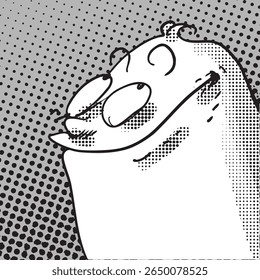 cartoon character, a weird cartoon man smiling, funny vector illustration