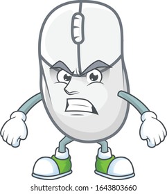 cartoon character of white mouse with angry face