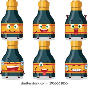 Cartoon character of wine bottle with smile expression