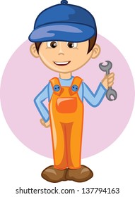 Cartoon character worker