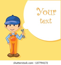 Cartoon character worker