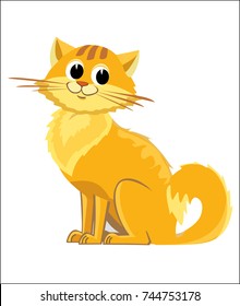 Cartoon Character Yellow Cat Vector Illustration Stock Vector (Royalty ...