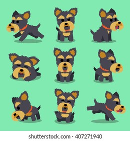 Cartoon character yorkshire terrier dog poses