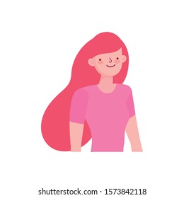 cartoon character young woman portrait icon vector illustration cartoon character young woman portrait icon vector illustration