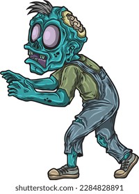 Personaje de caricatura Zombies Imágenes prediseñadas del vector Ilustración