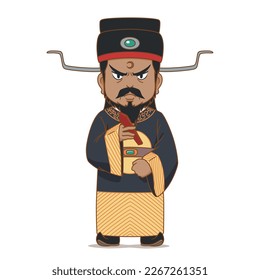 Cartoon characters of ancient Chinese judge. Bao Zheng.