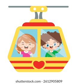 Cartoon Characters In A Cablecar