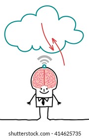 cartoon characters and cloud - big brain