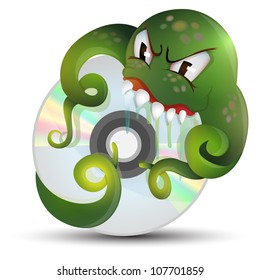 cartoon characters computer virus illustration