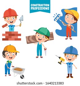 Cartoon Characters Of Construction Professions