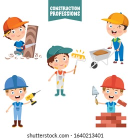 Cartoon Characters Of Construction Professions