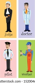 Cartoon characters of different professions 