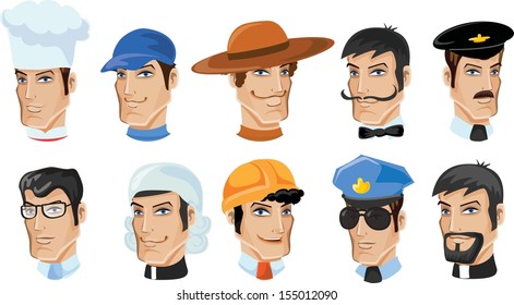 Cartoon characters of different professions 