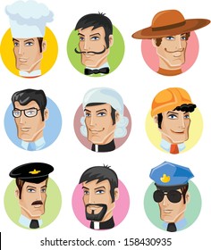 Cartoon characters of different professions 