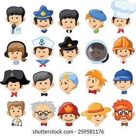 Cartoon characters of different professions 