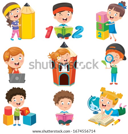 Cartoon Characters Doing Various Activities