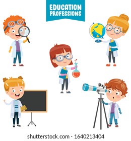 Cartoon Characters Of Education Professions