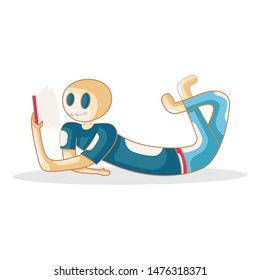 cartoon characters in flat style, full body skulls sleeping, playing cellphones, halloween characters - vektor