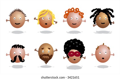 Cartoon characters - hair - others : http://www.shutterstock.com/lightboxes.mhtml?lightbox_id=860140