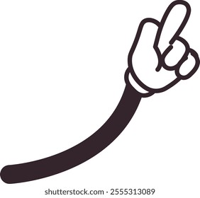Cartoon Character's Hand Pointing To Something Vector Illustration